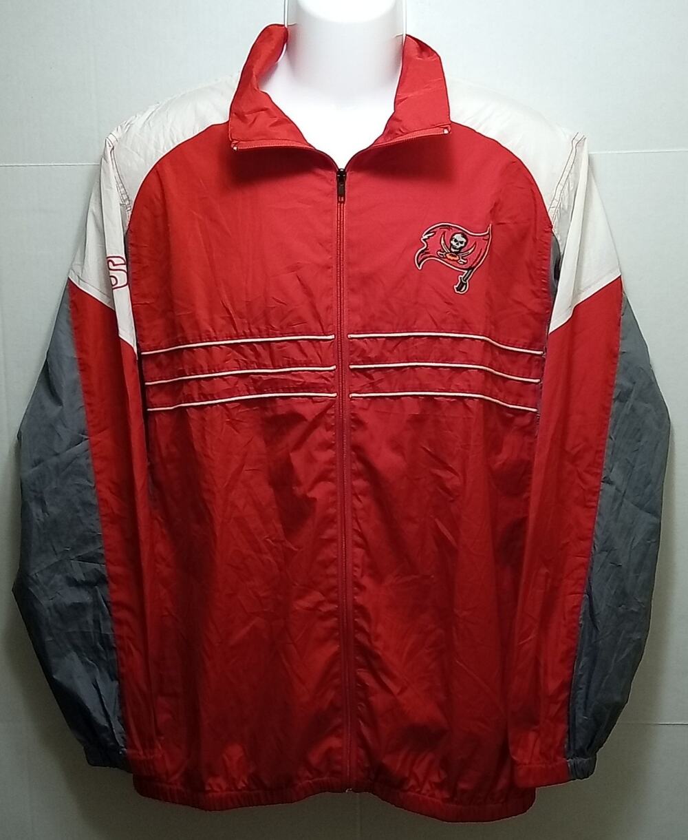 VTG Y2K Tampa Bay Buccaneers NFL Full Zip Windbreaker Jacket Large